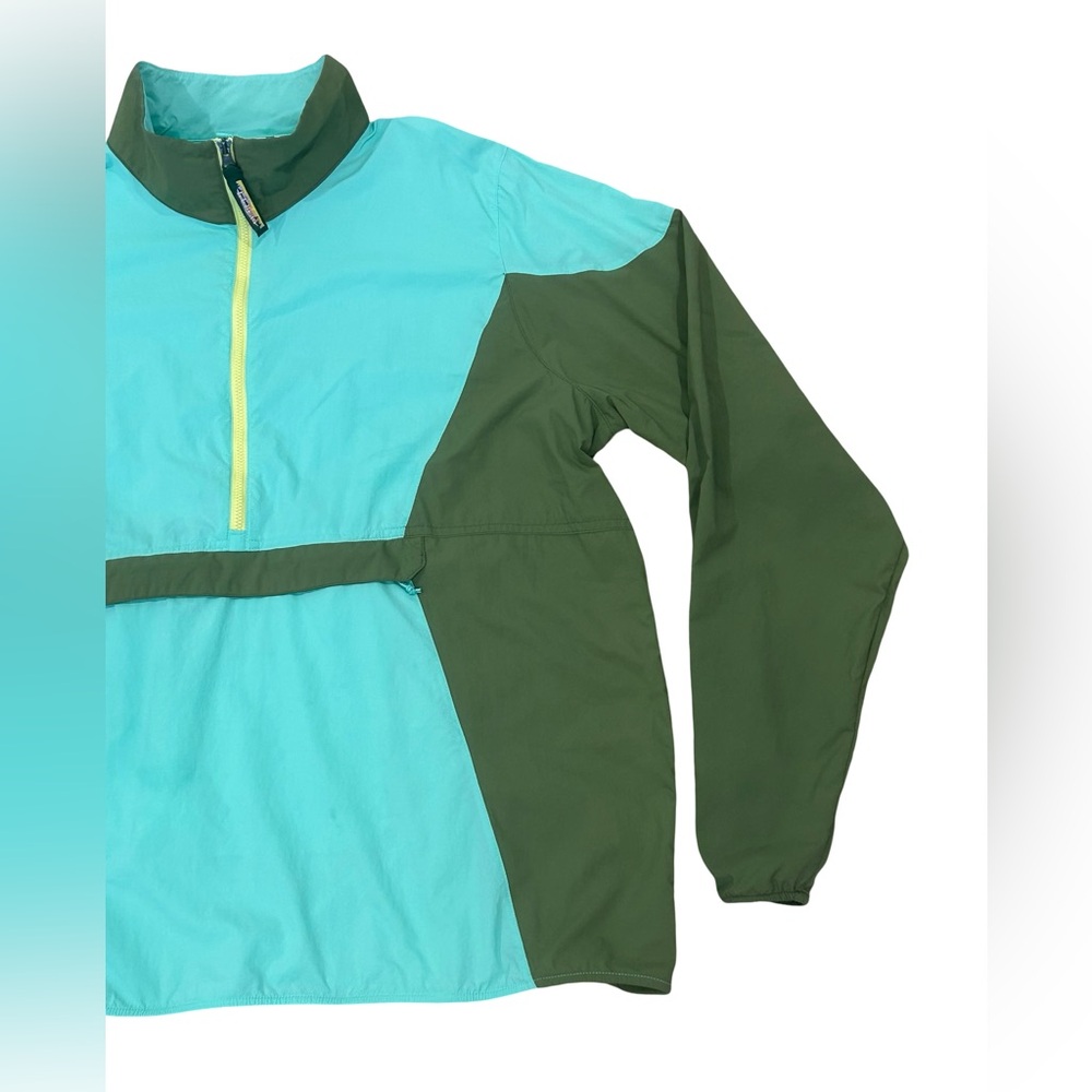 L.L. Bean Colorblock Nylon Anorak Pullover Jacket Green Teal XL Half Zip Hiking - Picture 5 of 12